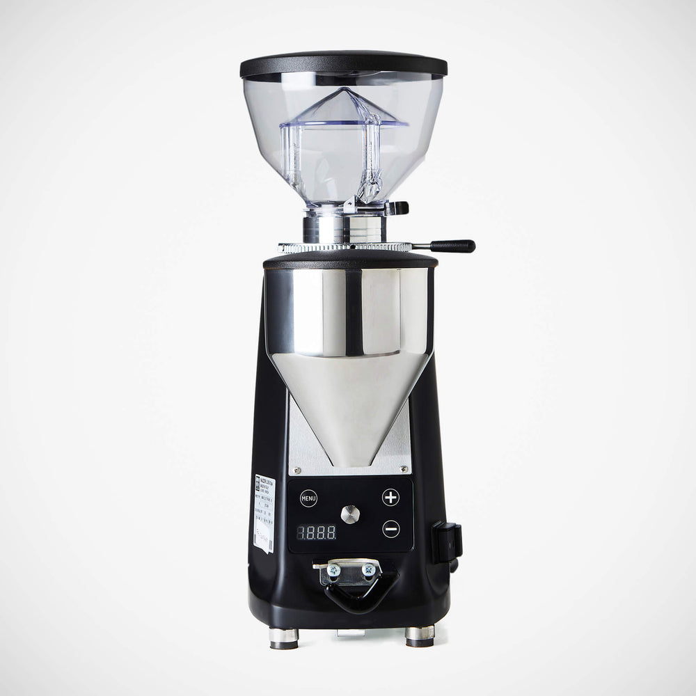 Front of Mazzer Mini Coffee Grinder in black